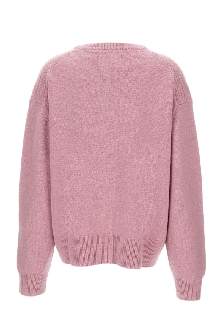 Extreme Cashmere Crewneck Wool Blend Sweater With Ribbed Trim