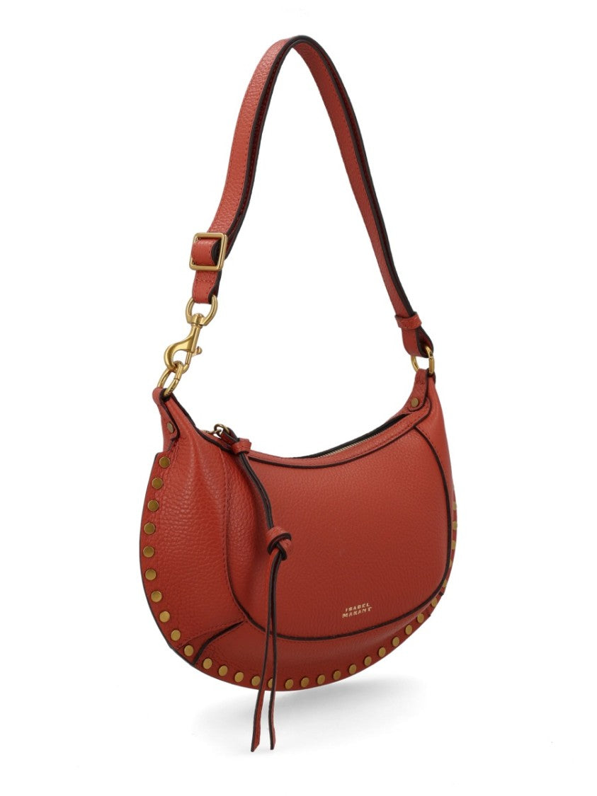 Isabel Marant Neutrals Oskan Moon Studded Leather Shoulder Bag