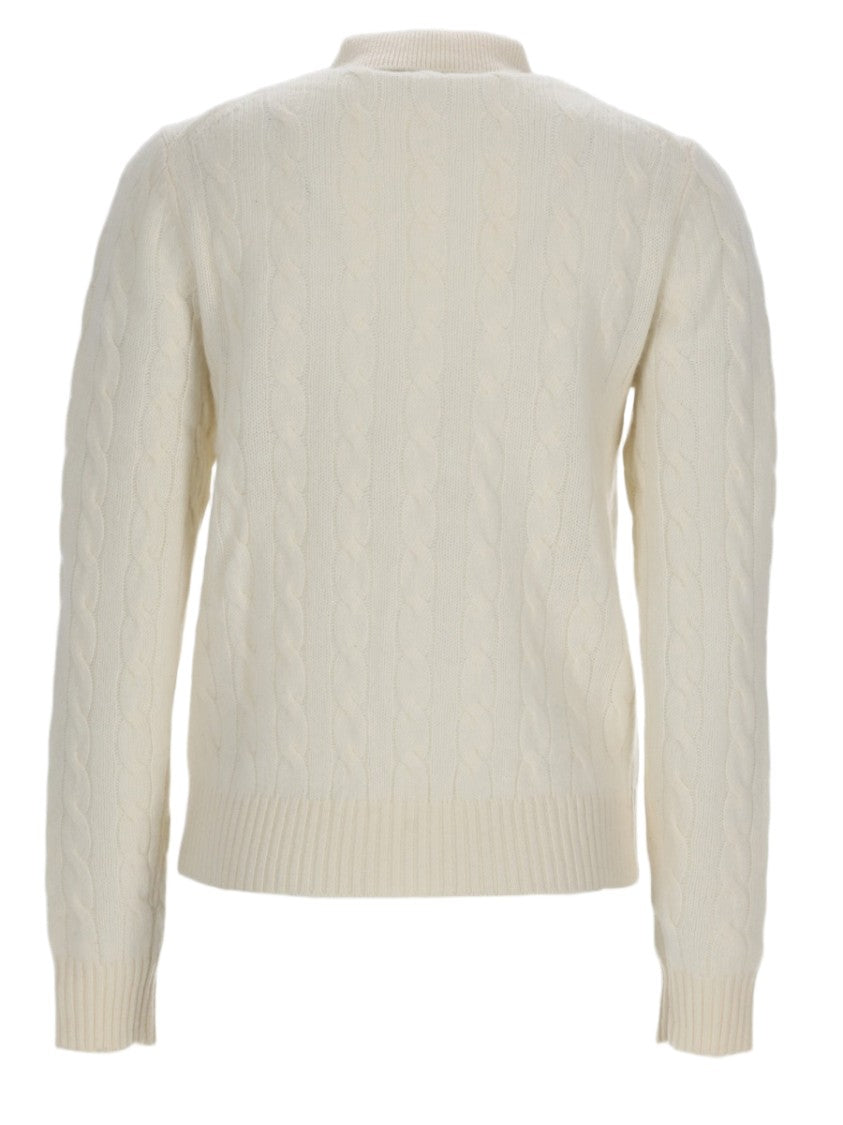 Polo Ralph Lauren Cable Knit Polo Sweater With Embroidered Logo