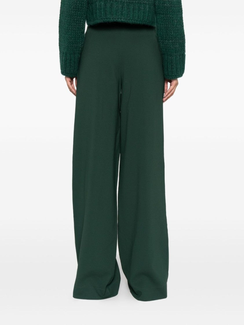 Ermanno Scervino Wide-Leg Trousers In Soft Green Viscose Blend