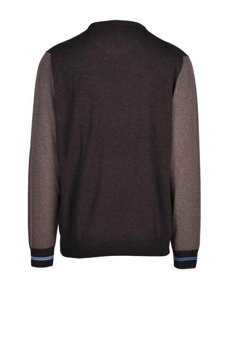 Harmont&Blaine Two-Tone Brown Pullover Sweater