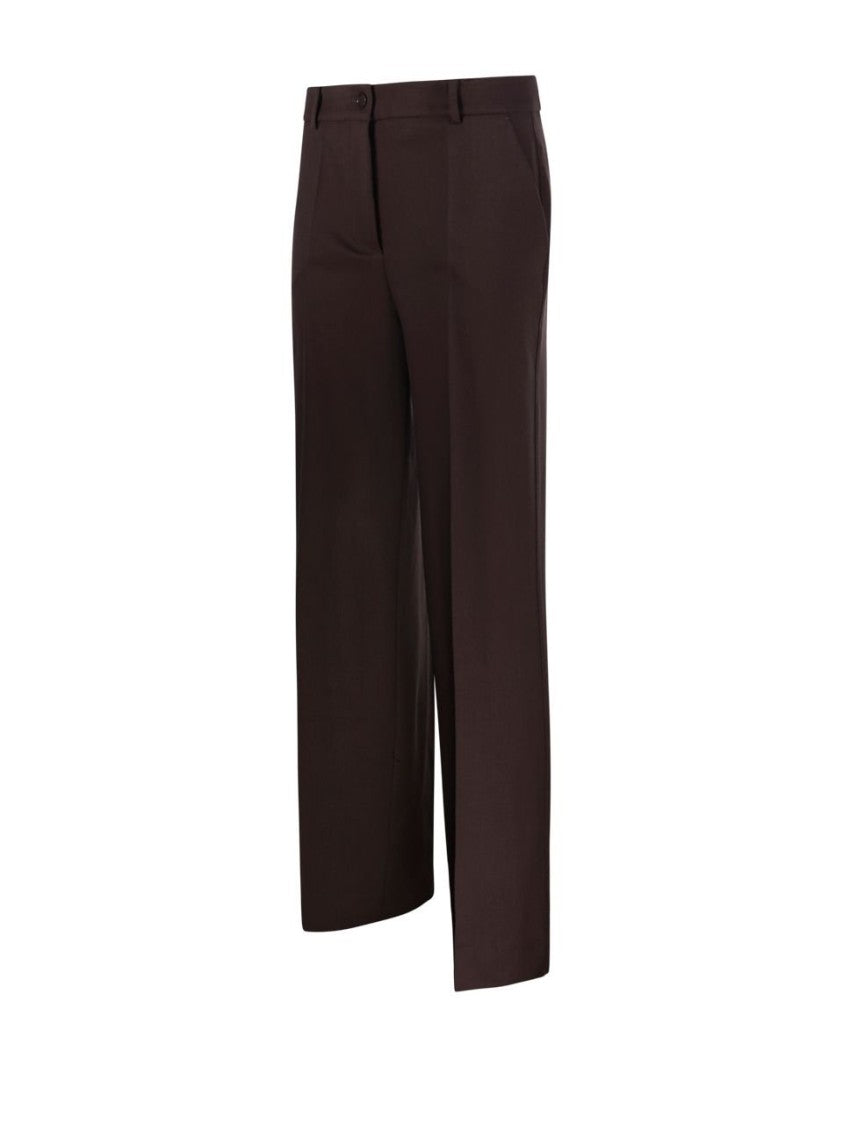 Parosh Tailored Brown Trousers With Mid-Rise Waist And Straight Legs