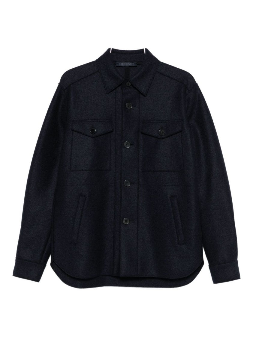 Harris Wharf London Tailored Blue Wool Giacconi Coat