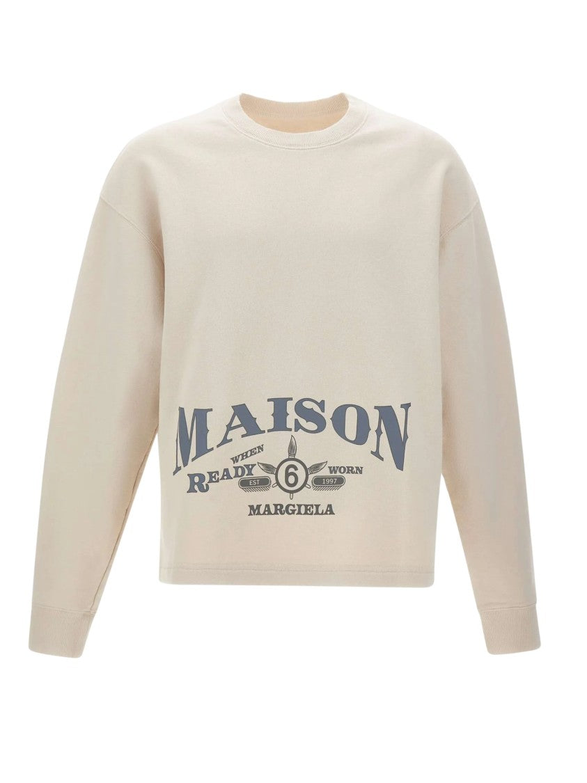 Mm6 By Maison Margiela Relaxed Fit Bold Logo Print Sweatshirt