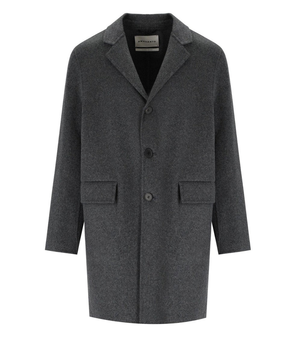 Amaranto Grey Single-Breasted Coat