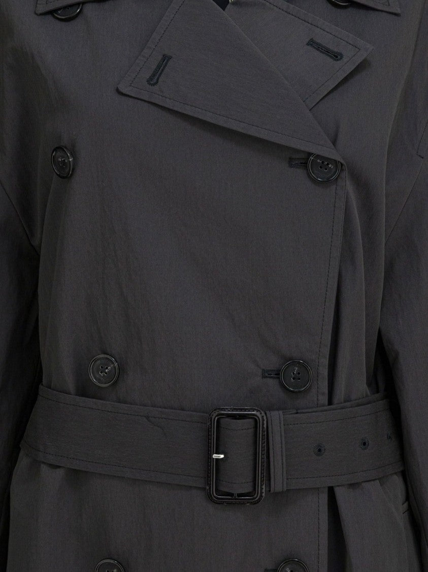 Totême Double-Breasted Black Trench Coat