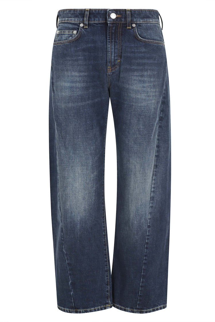 Department 5 Dark Blue Cincity Tapered Curved-Leg Cotton Jeans