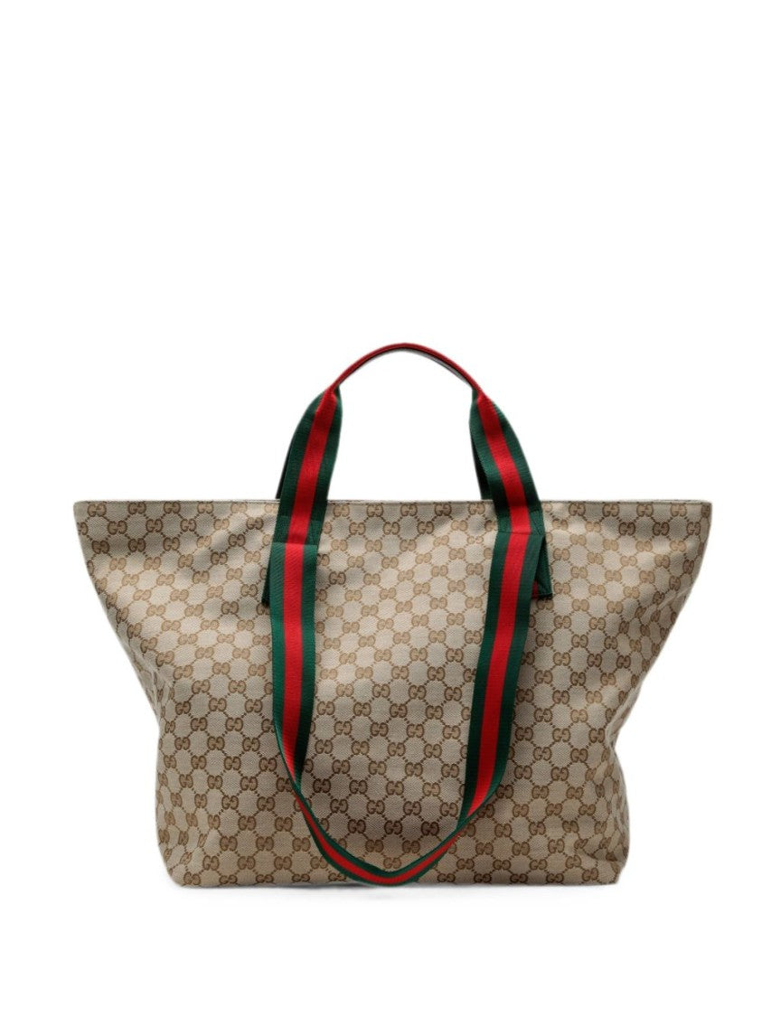 Gucci Beige Spacious Canvas Gg Pattern Tote Bag