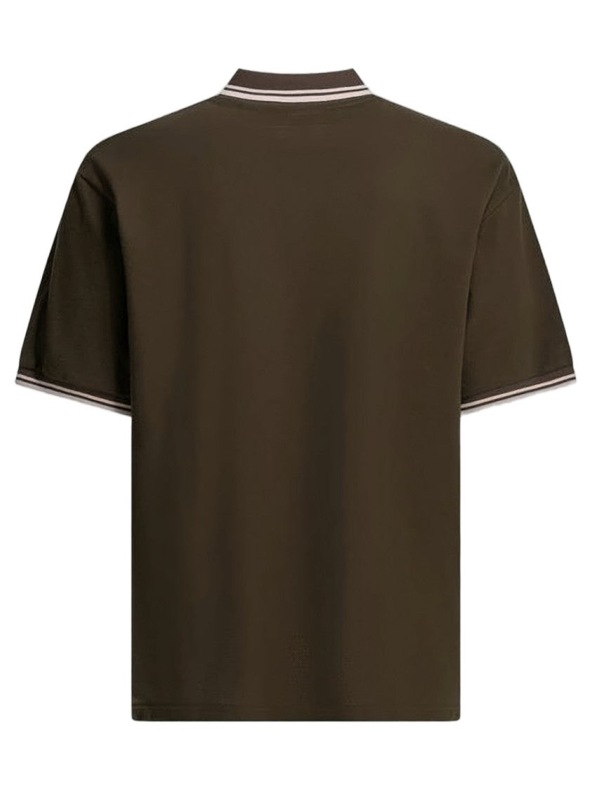 Needles Short-Sleeved Polo Shirt With Ribbed Collar And Embroidered Butterfly