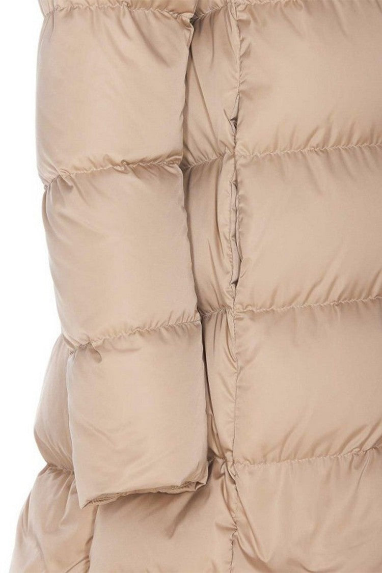 Herno Beige Polyester Fur-Trim Hooded Puffer Jacket
