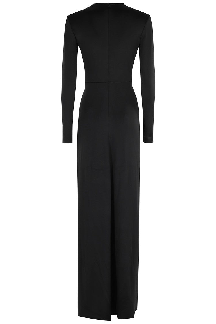 Victoria Beckham Long Sleeve V-Neck Gown