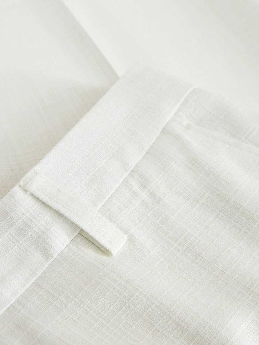 Etro Straight-Fit White Trousers With Flared Hem