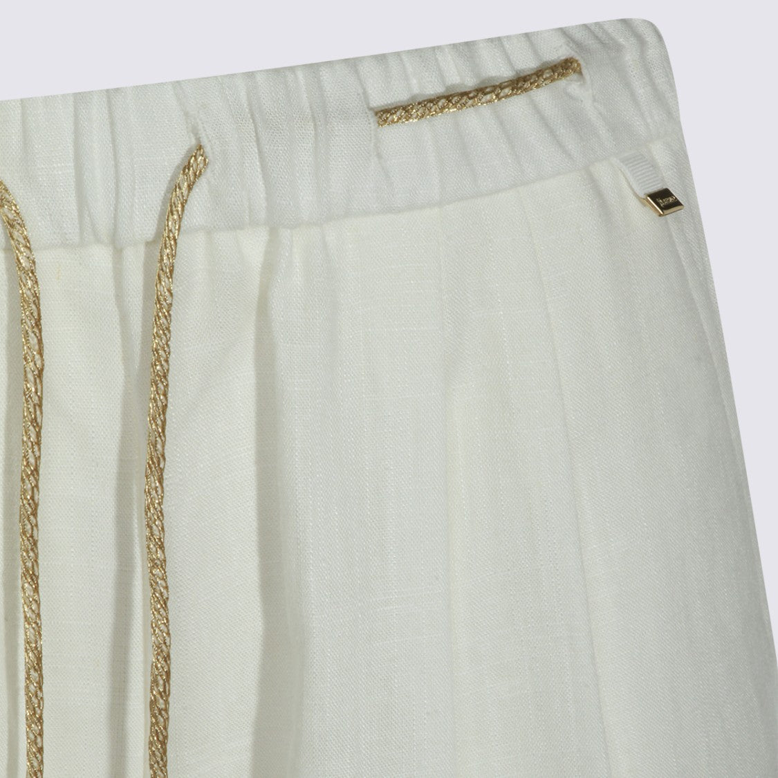 Herno Relaxed Straight Leg Trousers With Metallic Drawstring Accents