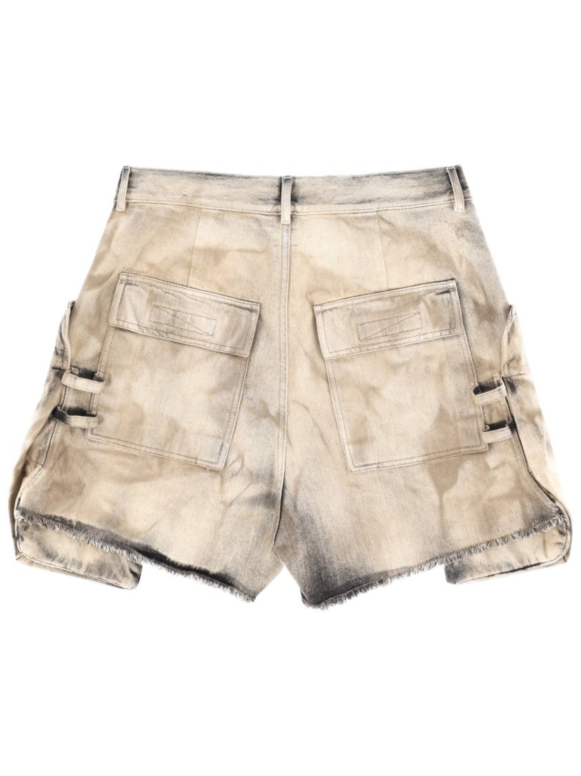 Drkshdw By Rick Owens Stefan Cotton Marbled Cargo Shorts