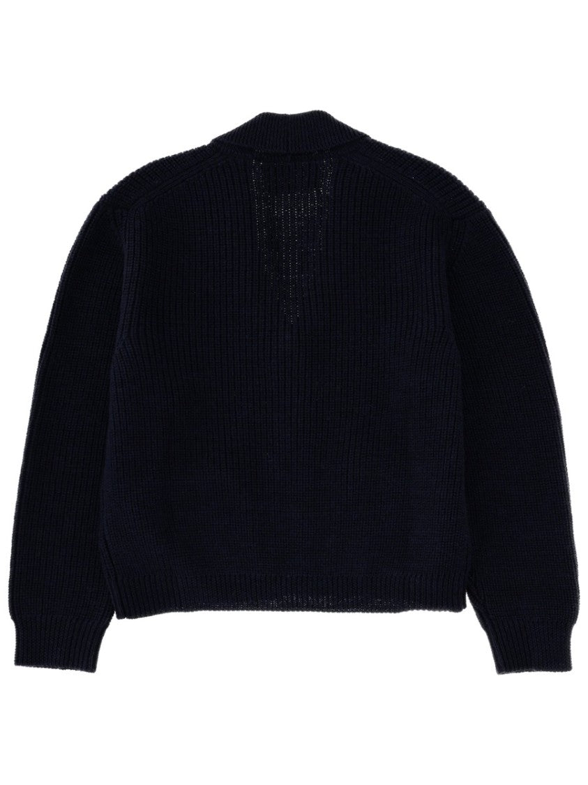 Margaret Howell Blue Merino Wool Cardigan