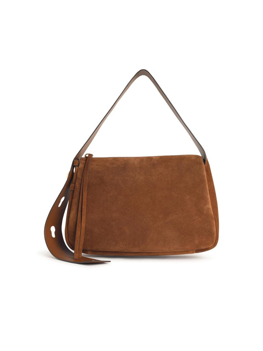 Tory Burch 'Romy' Caramel Suede Crossbody Bag