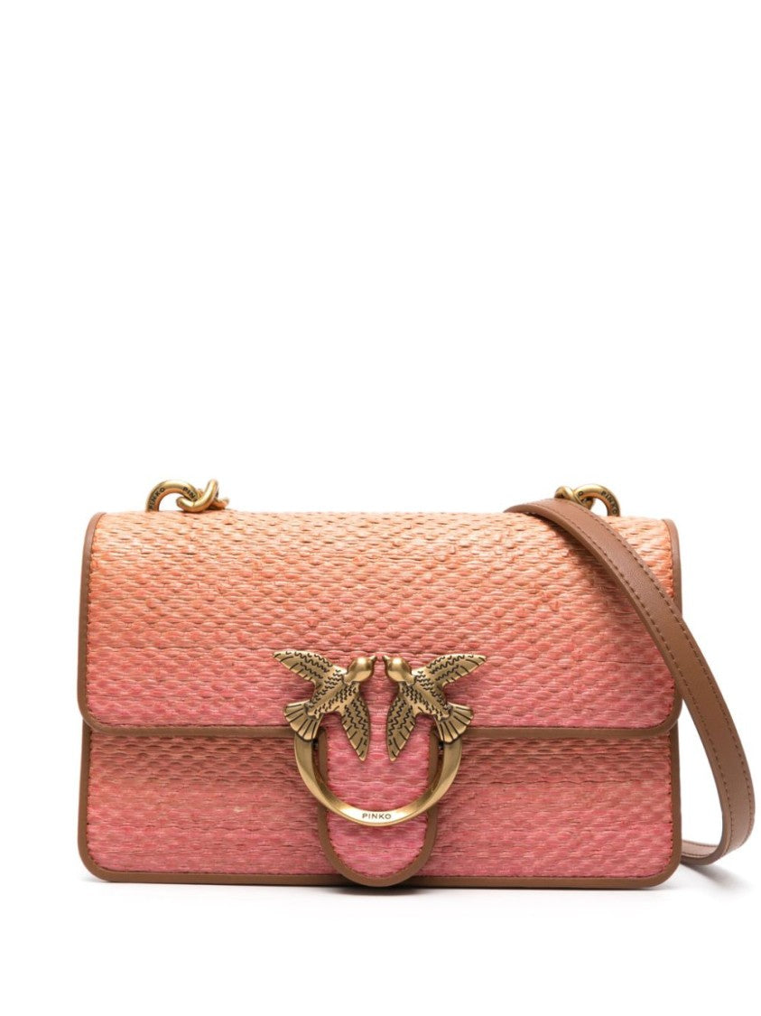 Pinko Mini Raffia Shoulder Bag
