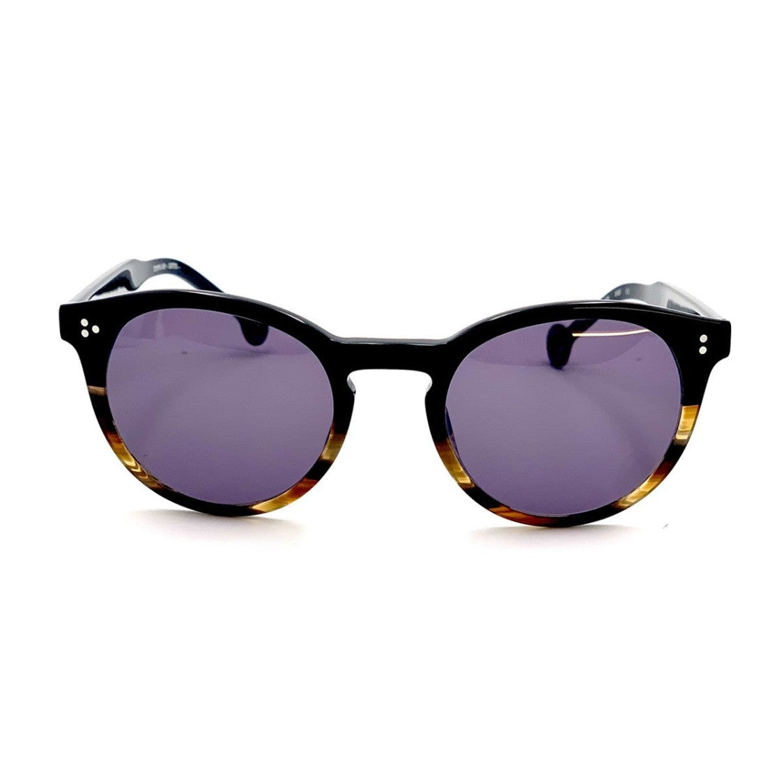 Hally & Son Havana Hs607s Acetate Round Sunglasses