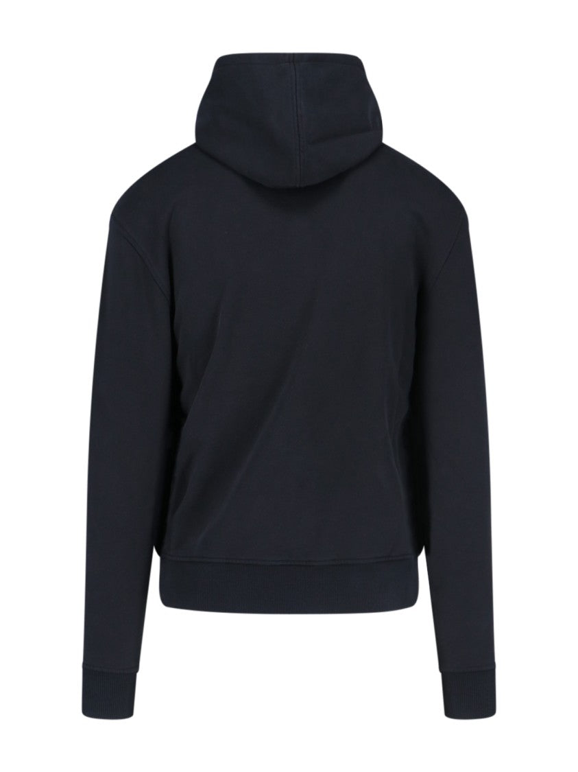 Ami Paris Black Ami De Coeur Cotton Hoodie
