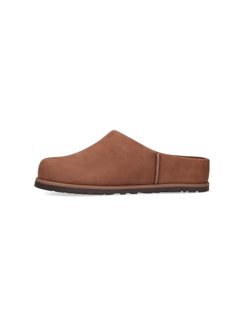 Ugg Brown Slip-On Embossed Logo Sandals