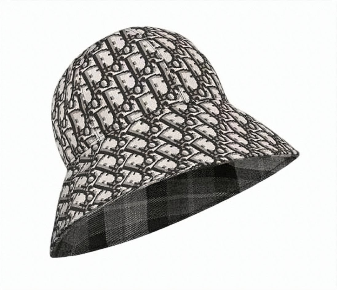 Dior Checkered Wool Bucket Hat With Monogram Lining
