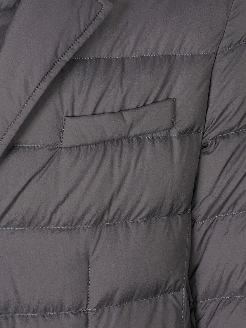 Herno Quilted Padded Jacket With Notched Lapel And Flap Pockets