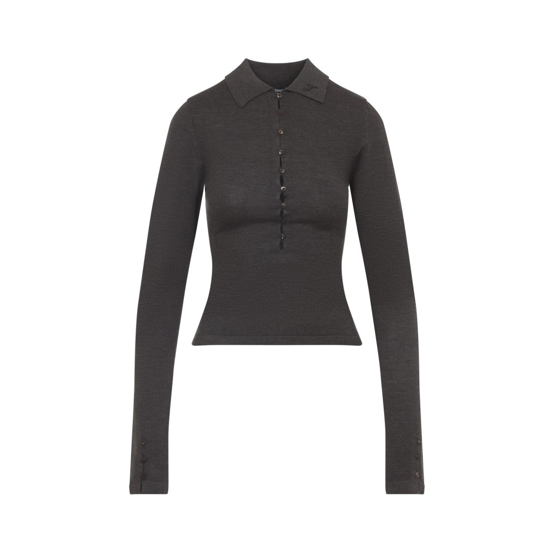 Jacquemus The Dark Brown Merino Polo