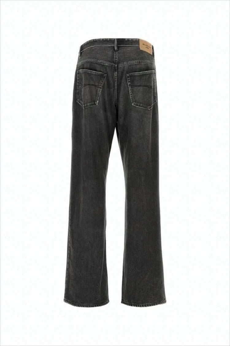 Balenciaga Cropped Black Denim Pants With Classic Five-Pocket Design