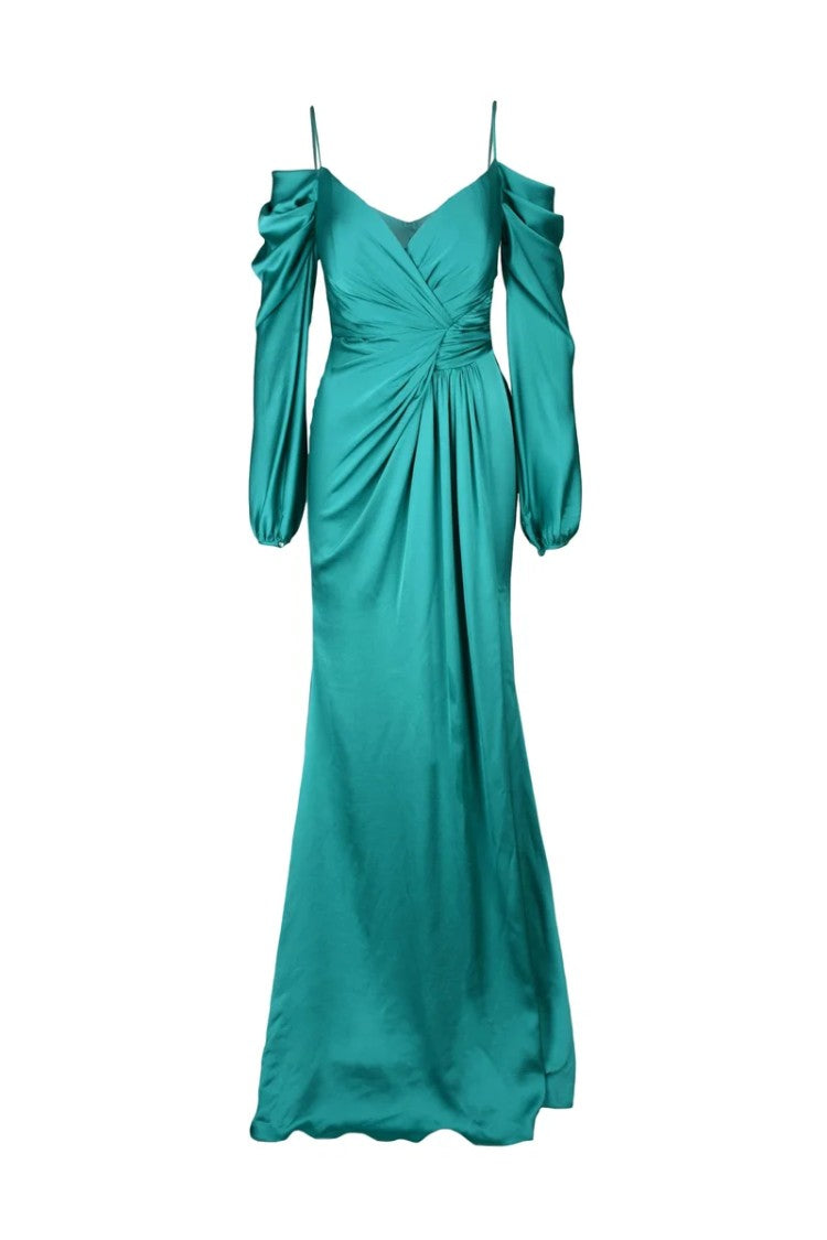 4 Meta Puff Sleeve Dress - Green