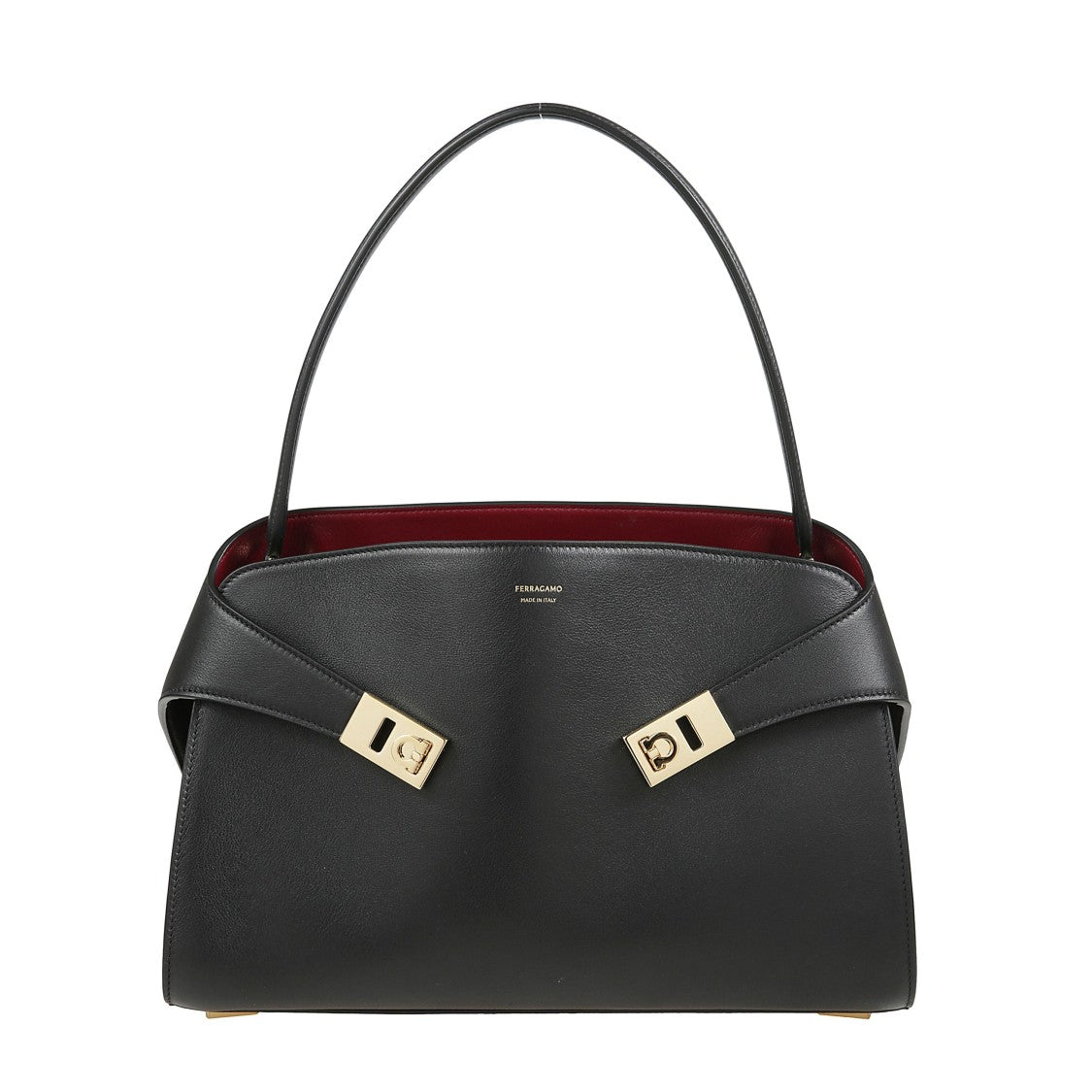 Ferragamo Structured Minimalist Shoulder Bag With Smooth Finish