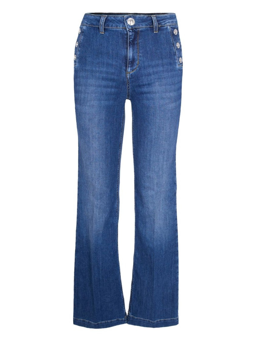 Liu Jo Flared Blue Jeans With Button Details