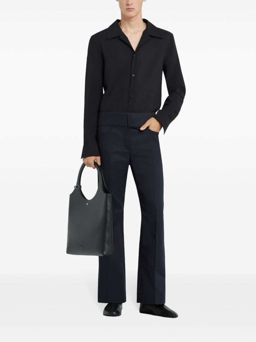 Courrèges Black Camp Collar Button Front Shirt