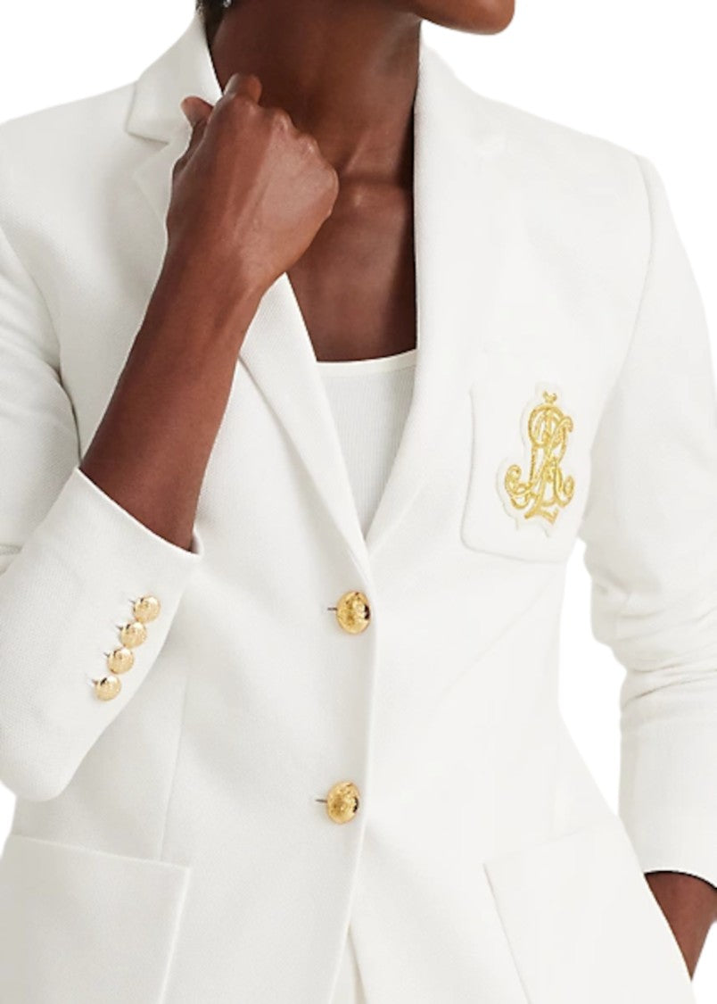 Lauren Ralph Lauren White Sportswear Pique Lined Jacket