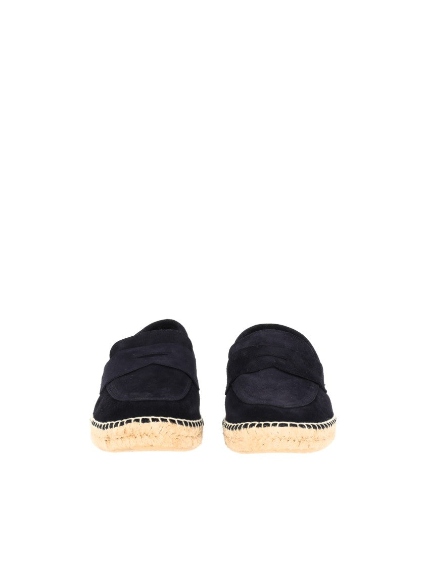 Abarca Black Cowhide Jute Sole Moccasins