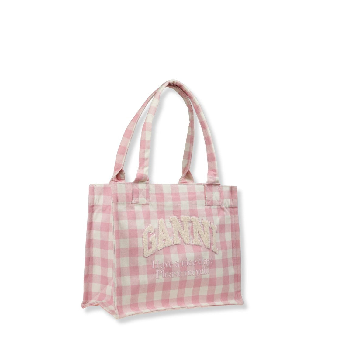 Ganni Ganni Vichy Print Tote Bag