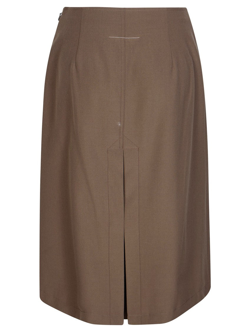 Mm6 By Maison Margiela Structured Tailored Midi Skirt