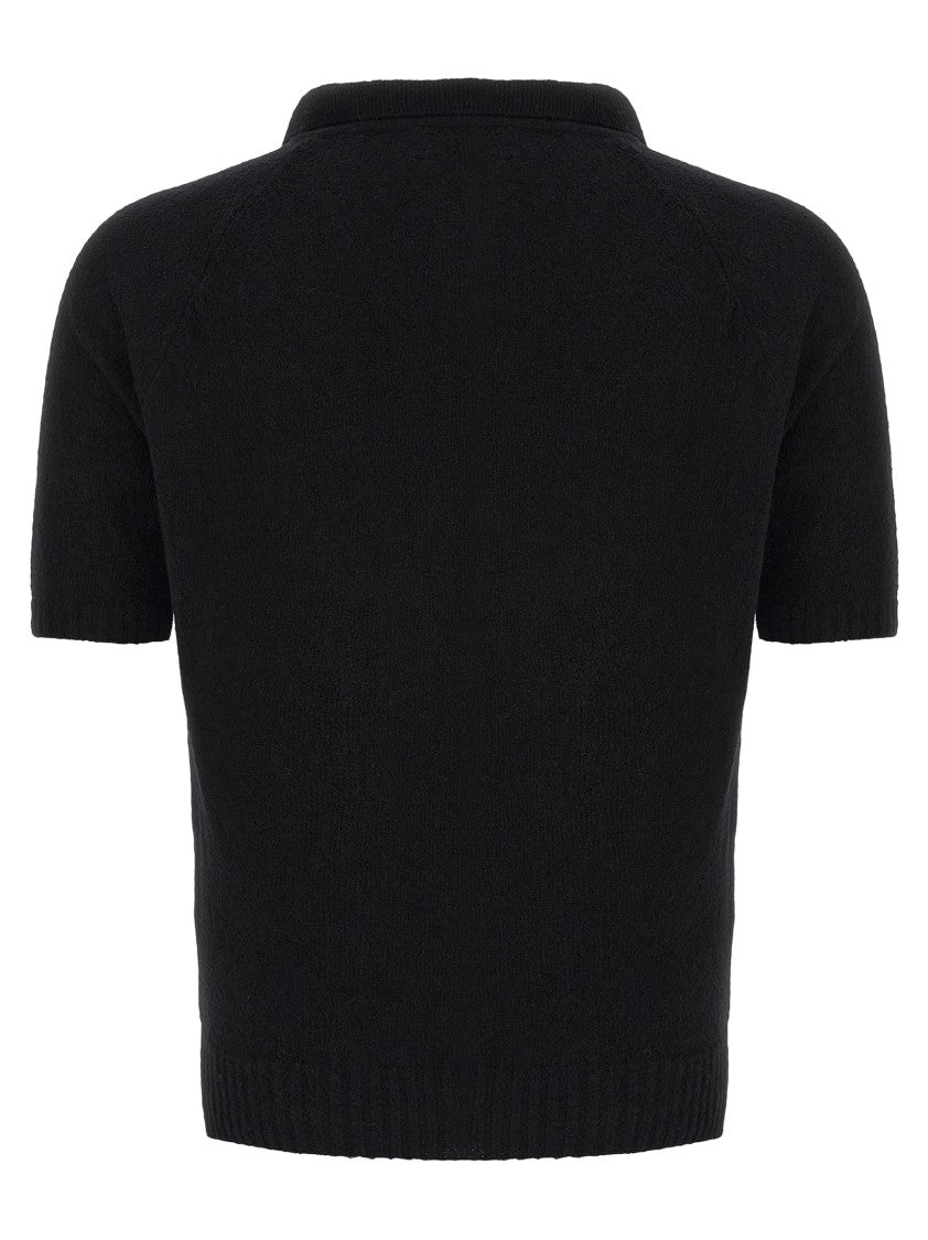 Ma'ry'ya Bouclé Cotton Polo Shirt