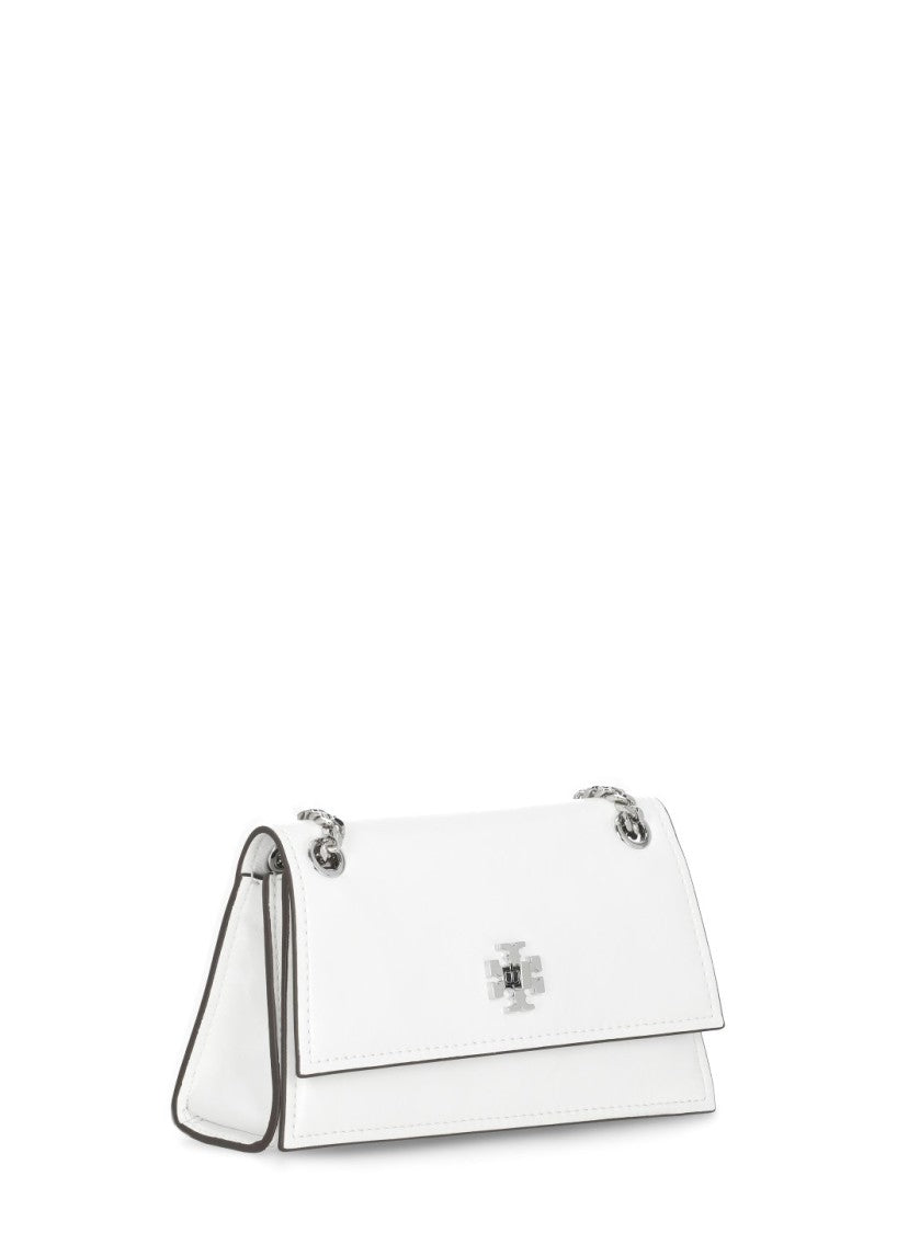 Tory Burch Rectangular White Leather Kira Turnlock Mini Bag