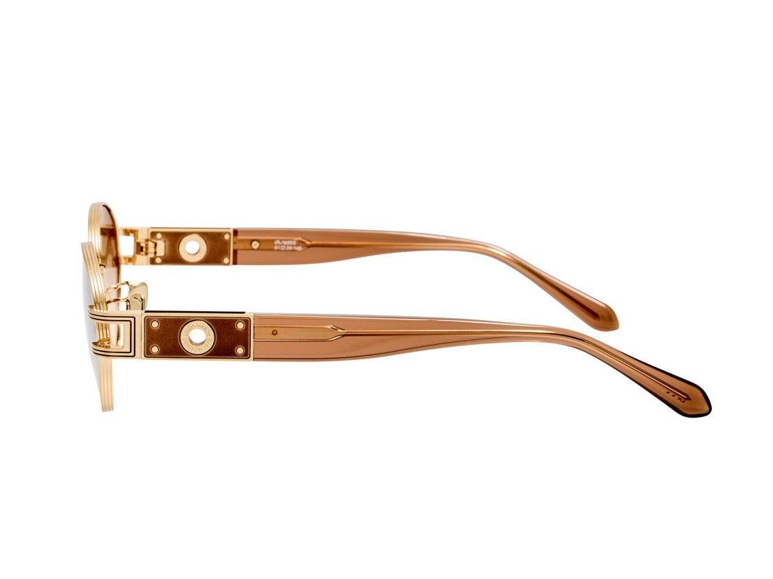 Linda Farrow Gold Lfl1657 Gradient Metal Round Sunglasses
