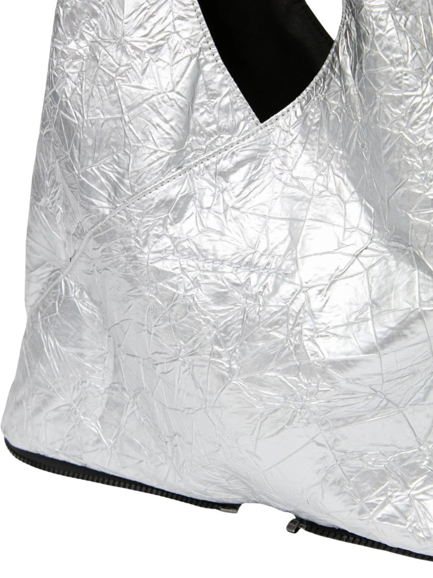 Mm6 By Maison Margiela Matte Black Zip-Around Pouch With Minimalist Design