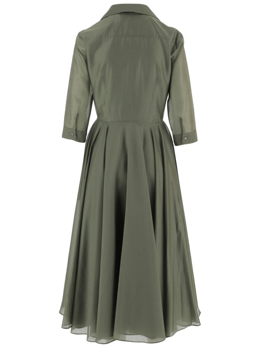 F.It Lyocell Blend Dress With Knotted Collar