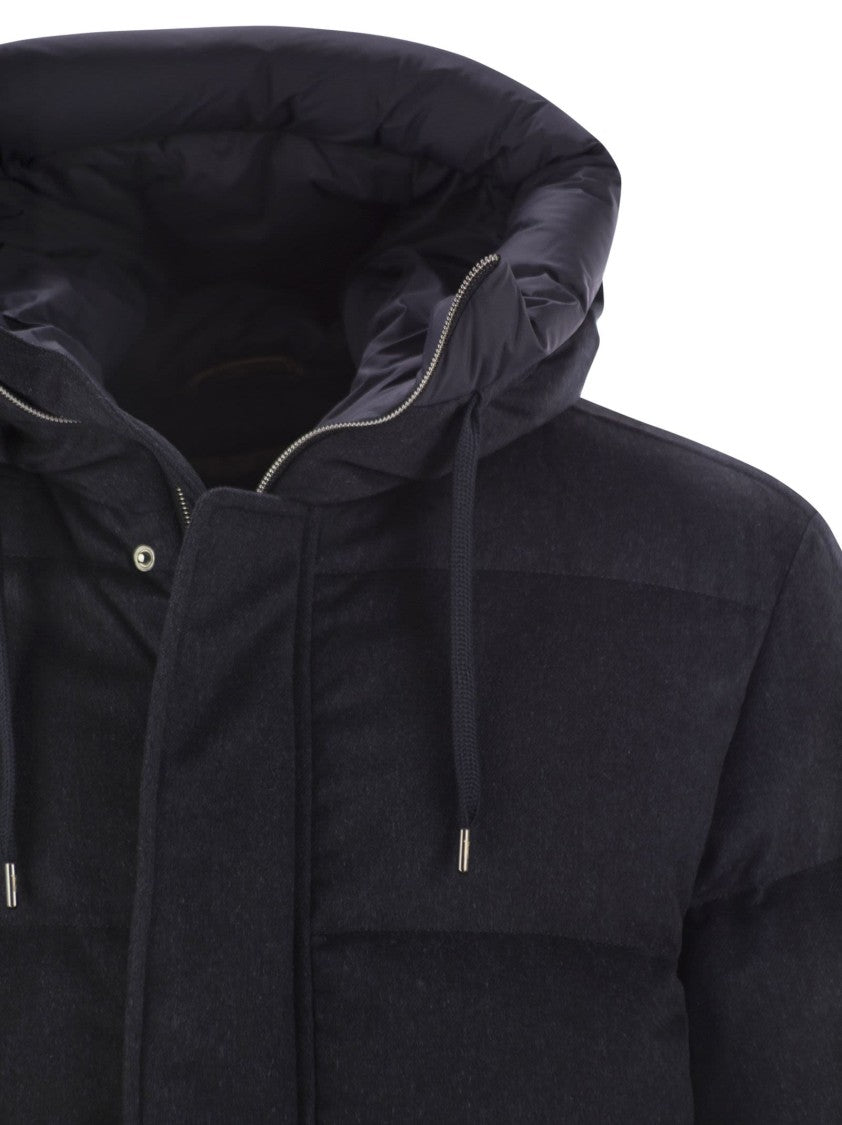 Herno Bomper Uin Cashmere And Silk Down Jacket