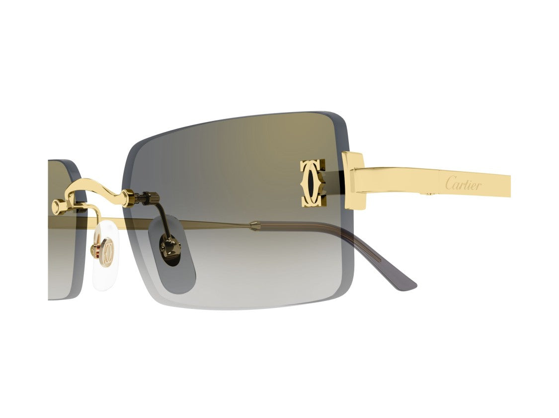 Cartier Gold Ct0672s Rimless Square Gradient Sunglasses