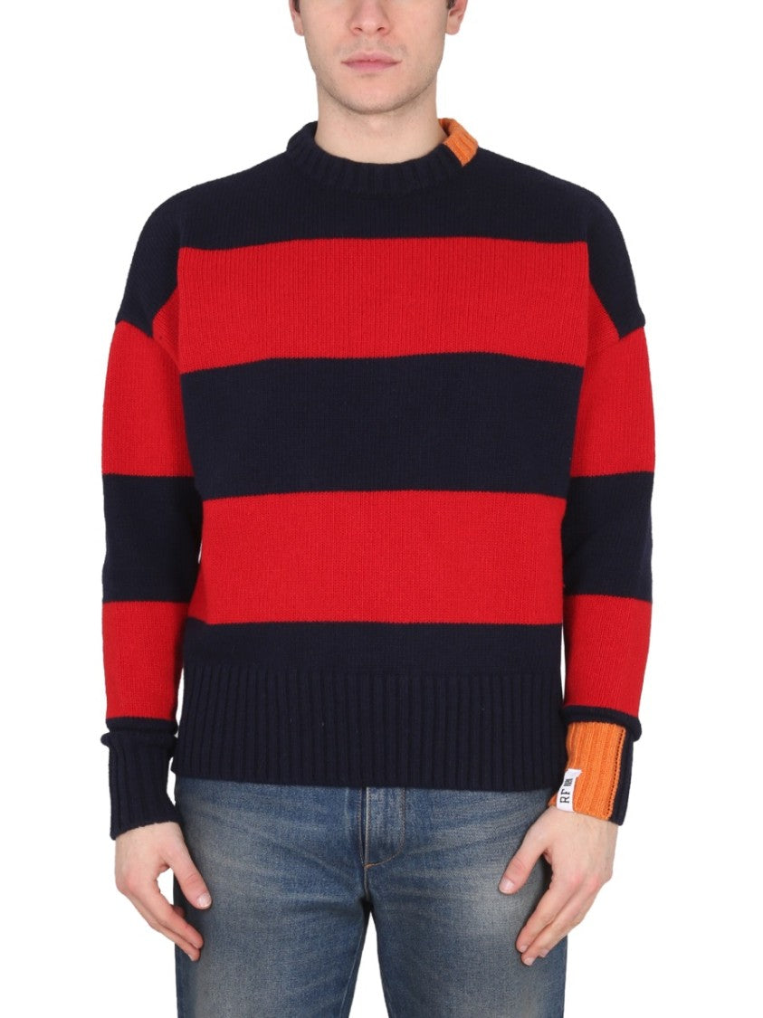 Right For Cross-Neck Rugby Shirt With Horizontal Stripes
