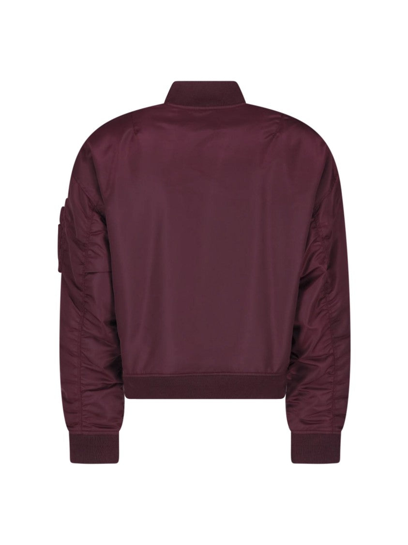 Dsquared2 Burgundy 80S Fabric Bomber Jacket