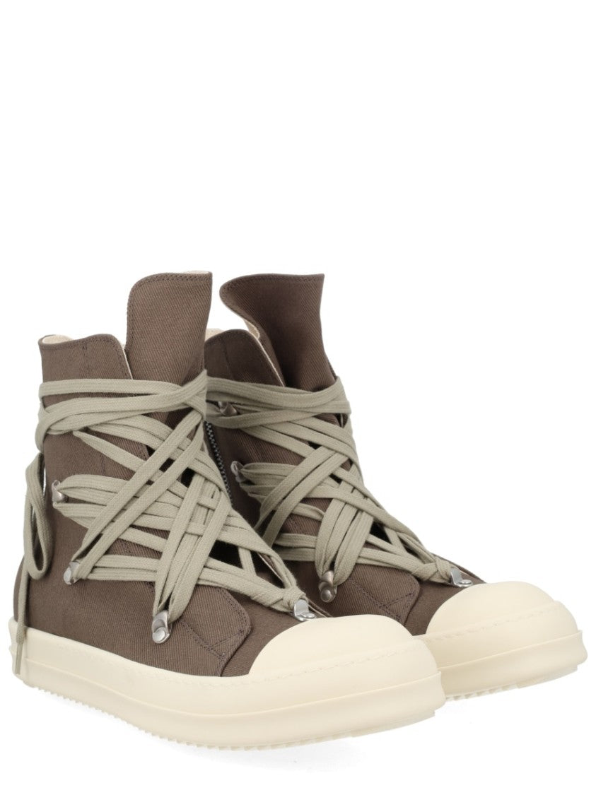 Drkshdw By Rick Owens Muted Brown Megalace Exaggerated Tongue Sneakers