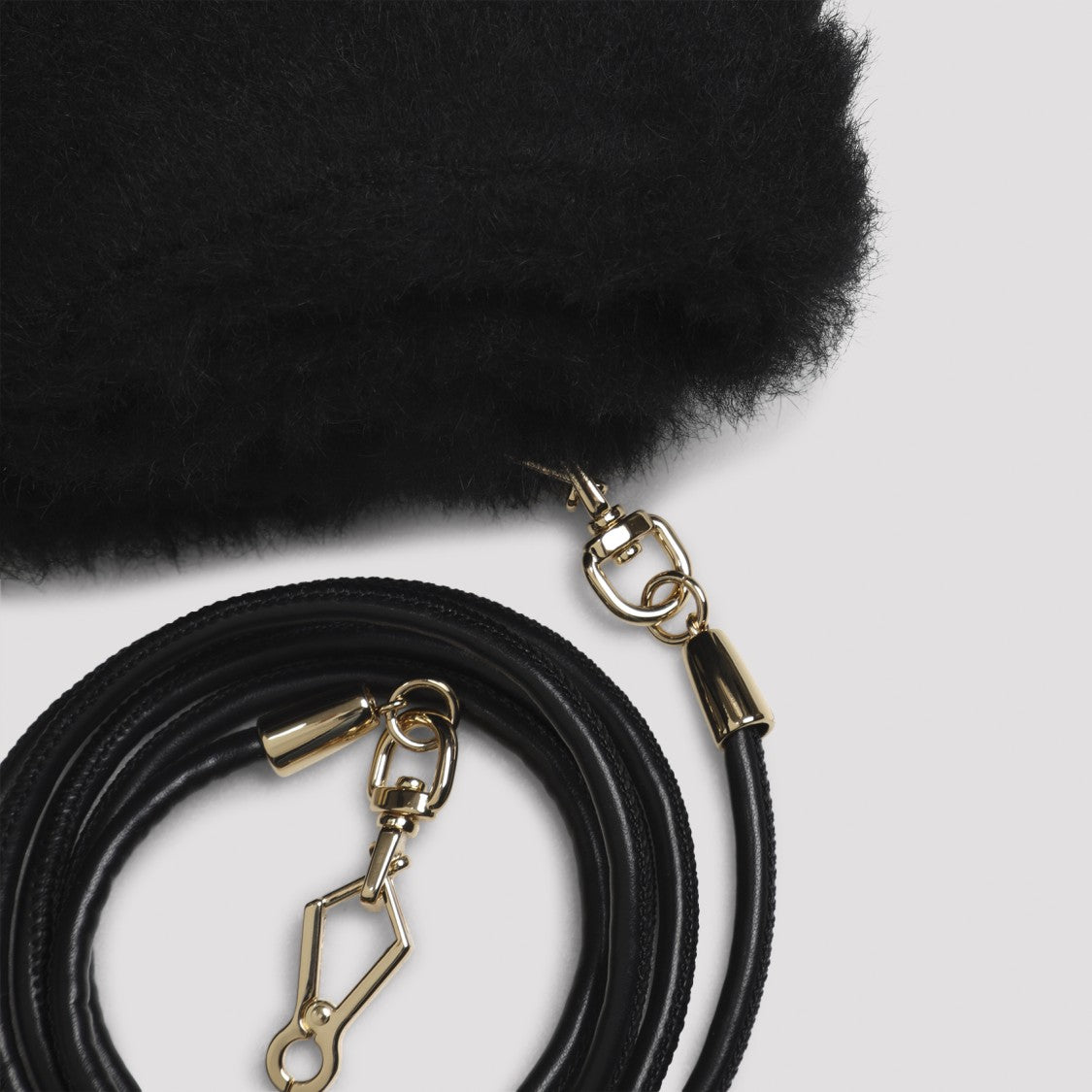 Max Mara Black Alpaca Vicugna Ombrato Moffola Teddy Muff