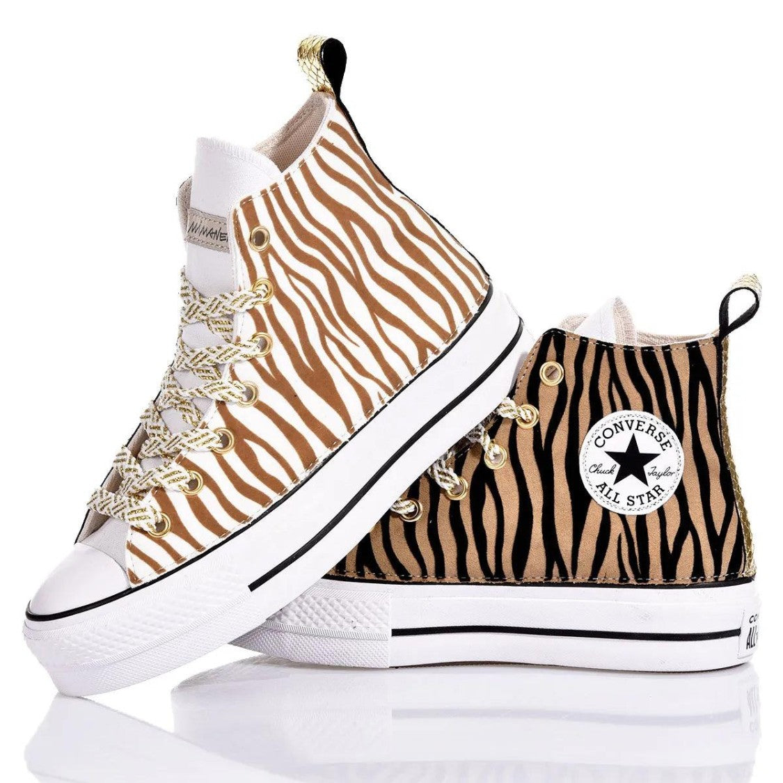 Converse High-Top Platform Sneakers With Striking Zebra Print Detail
