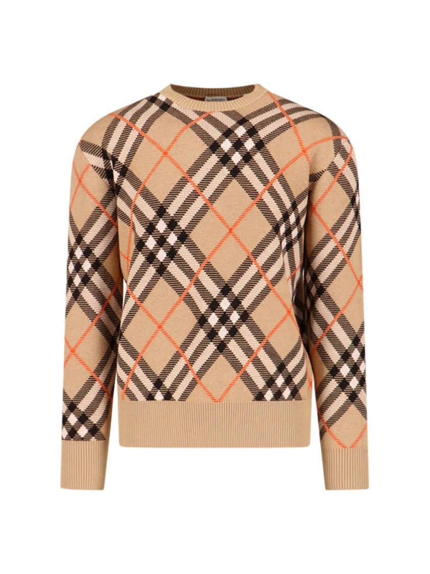 Burberry "Check" Crewneck Sweater – Beige