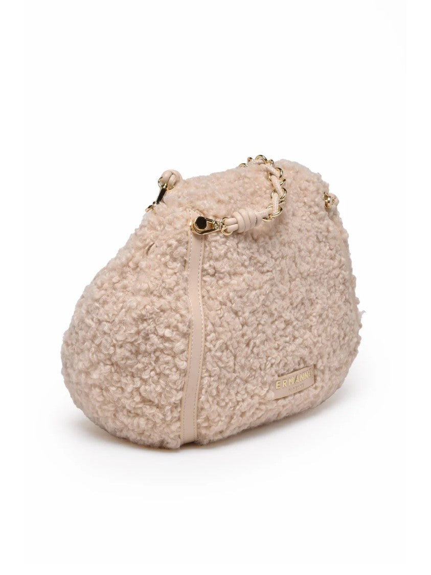 Ermanno Firenze White Veda Textured Polyurethane Shoulder Bag
